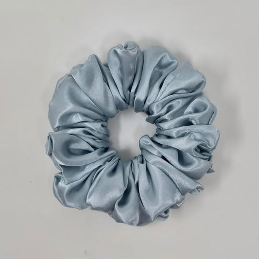 Silky Satin Scrunchie Duck Egg Blue