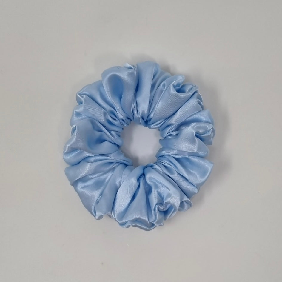 Silky Satin Scrunchie Sky Blue