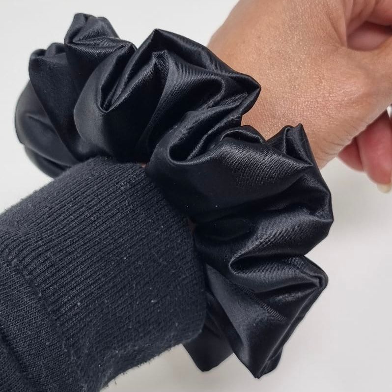 Satin Black Scrunchie