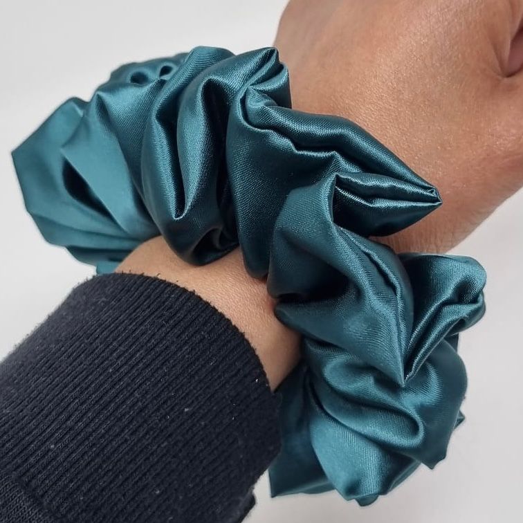 Satin Green Scrunchie